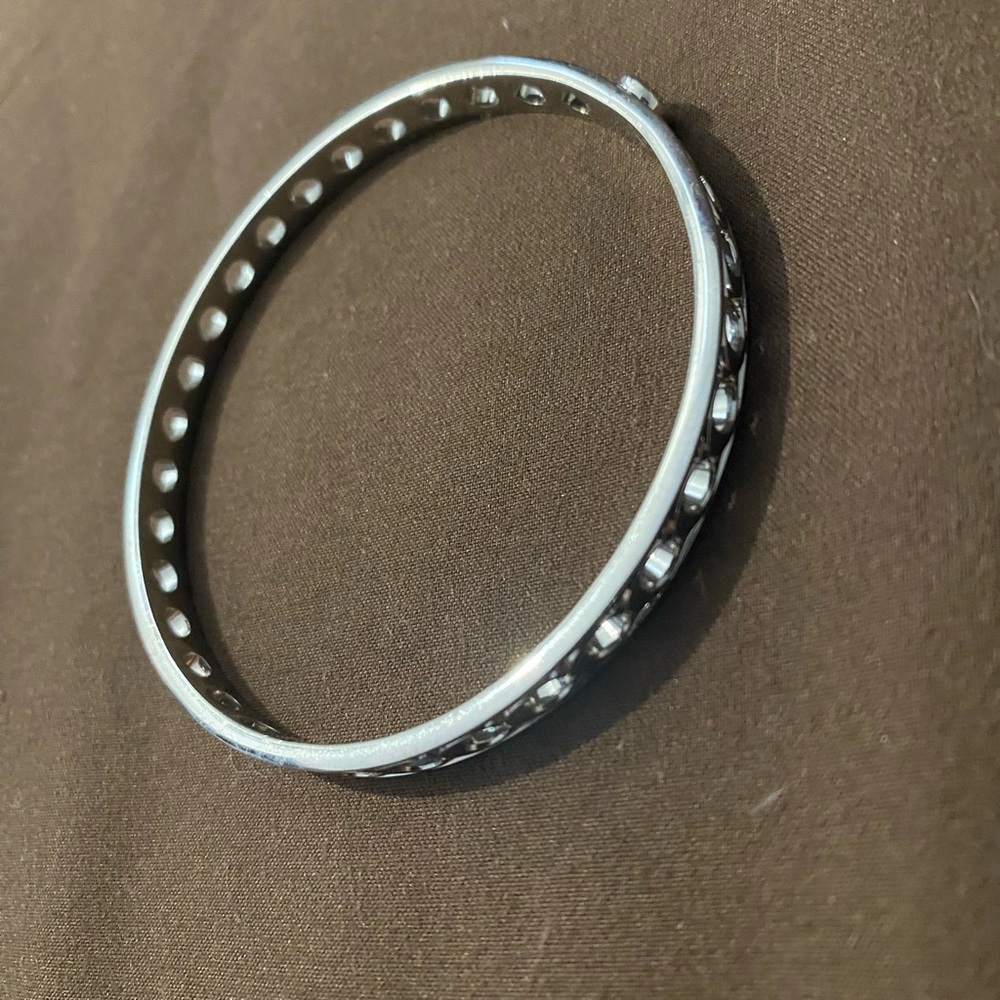 Silver Studded Bracelet with Polished Finish